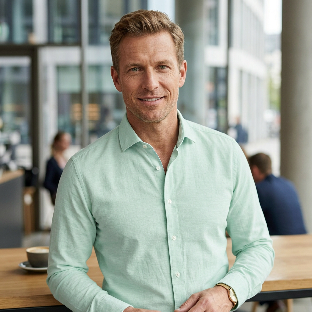 Pánska svetlozelená ľanová košeľa s bavlnou OLYMP body fit