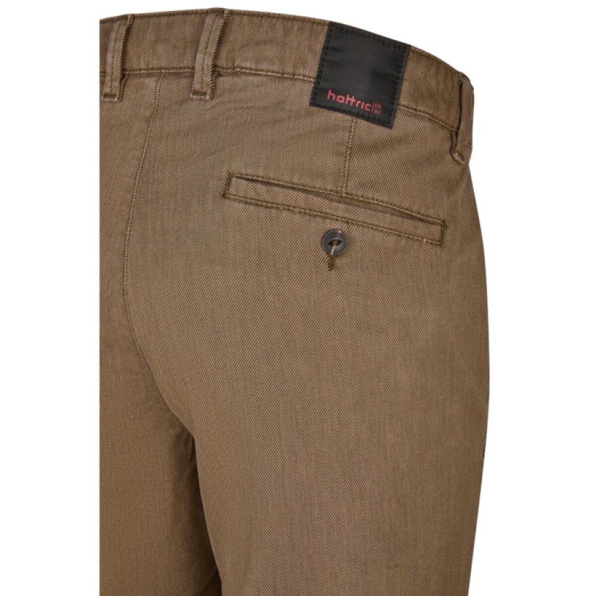 Pánske hnedé nohavice casmere touch HATTRIC modern fit