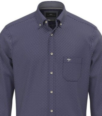 Pánska modrá flanelová košeľa s potlačou FYNCH-HATTON