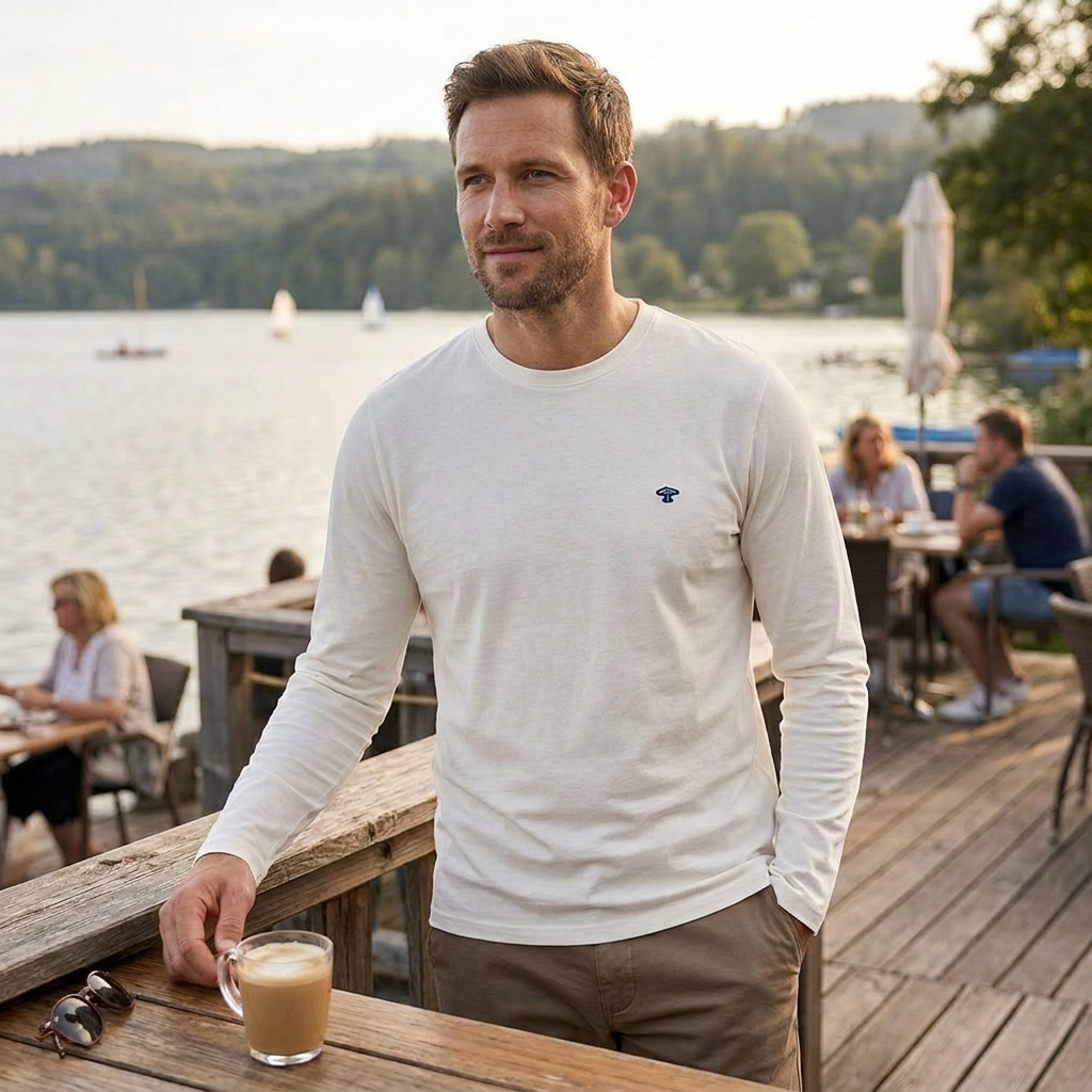 Pánske off-white tričko premium cotton FYNCH-HATTON