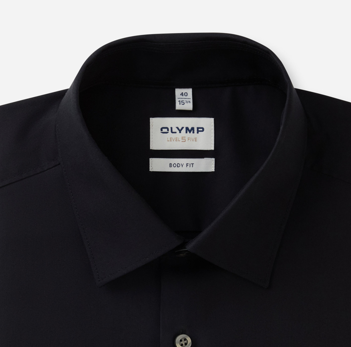Pánska čierna košeľa OLYMP body fit predĺžený rukáv