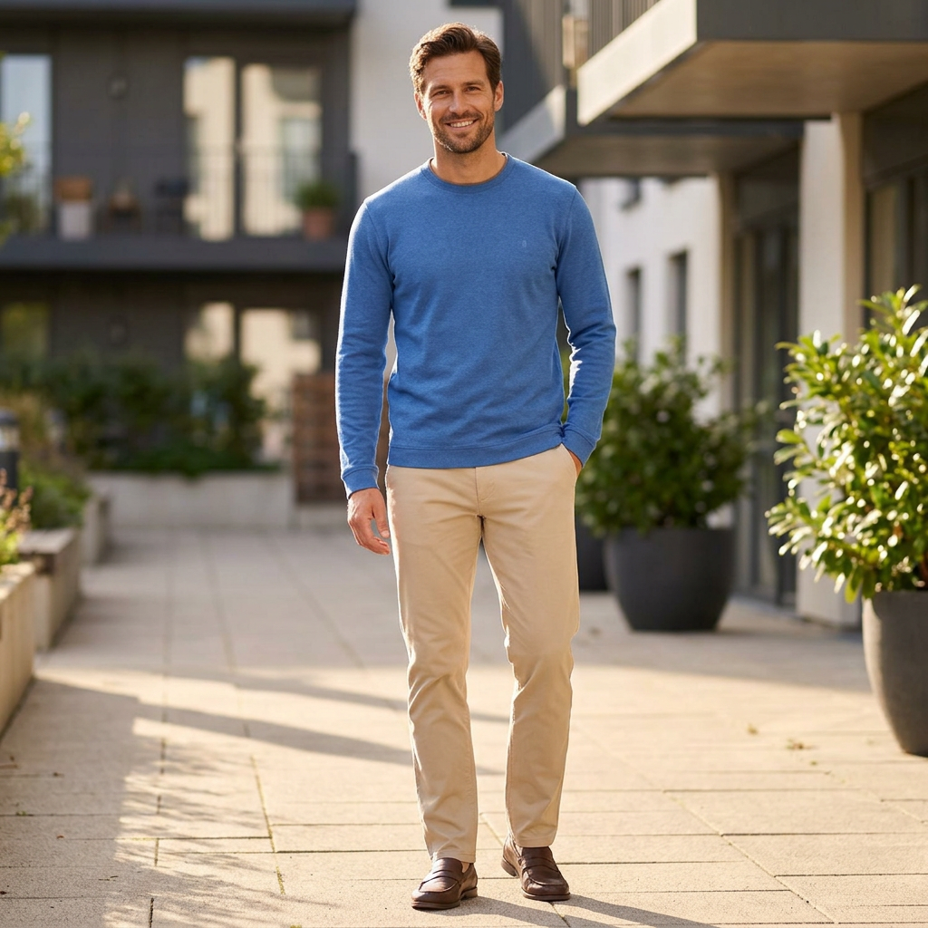 Pánske modré soft-knit tričko RAGMAN