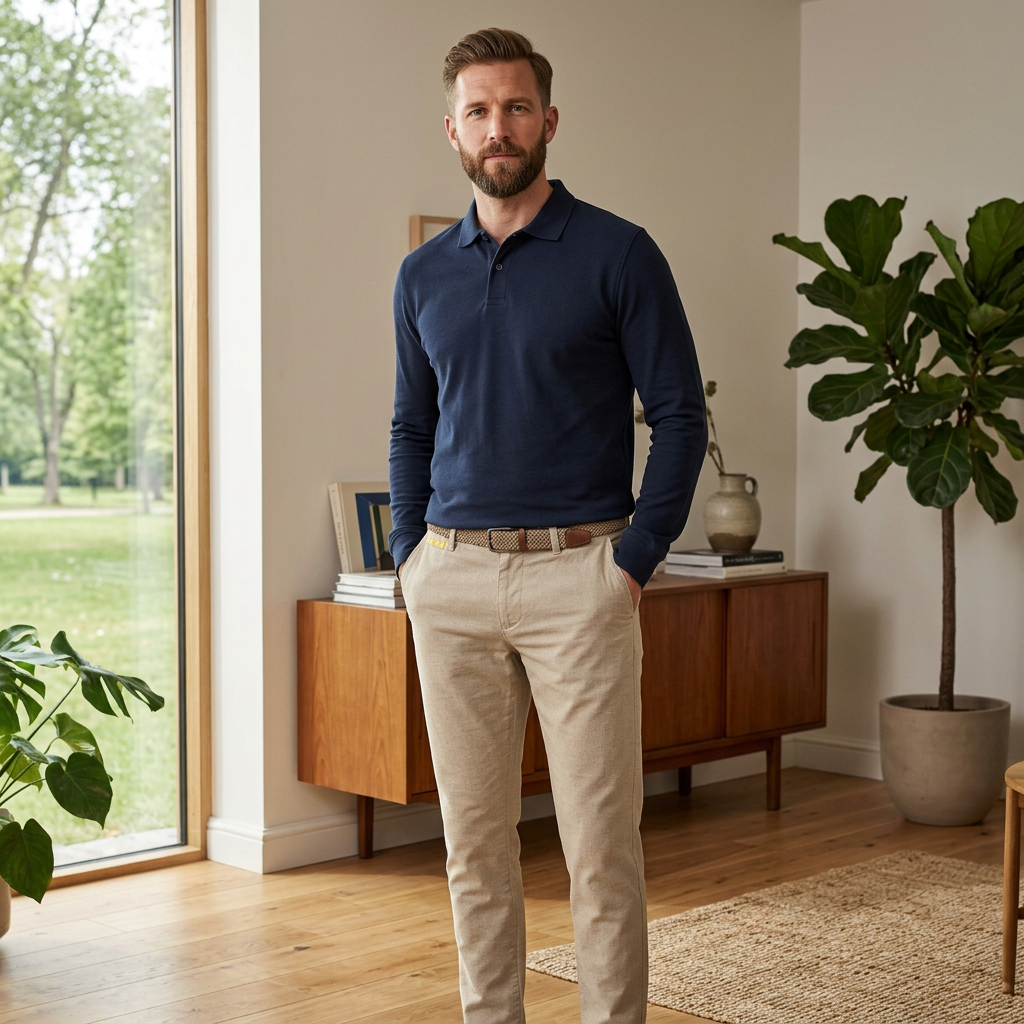 Pánske béžové bavlnené stretch nohavice HATTRIC modern fit