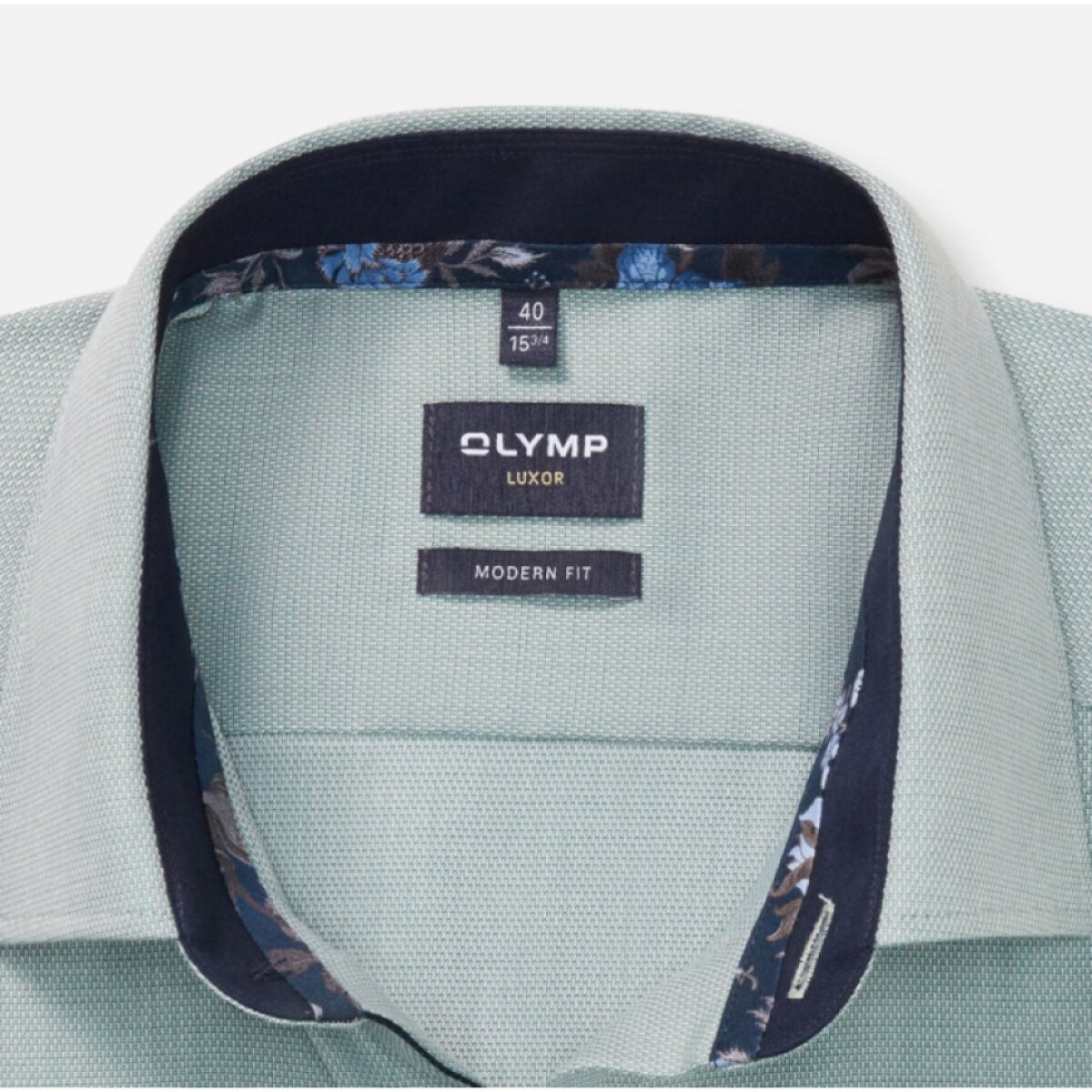 Pánska zelenkavá košeľa s podšitiami OLYMP modern fit