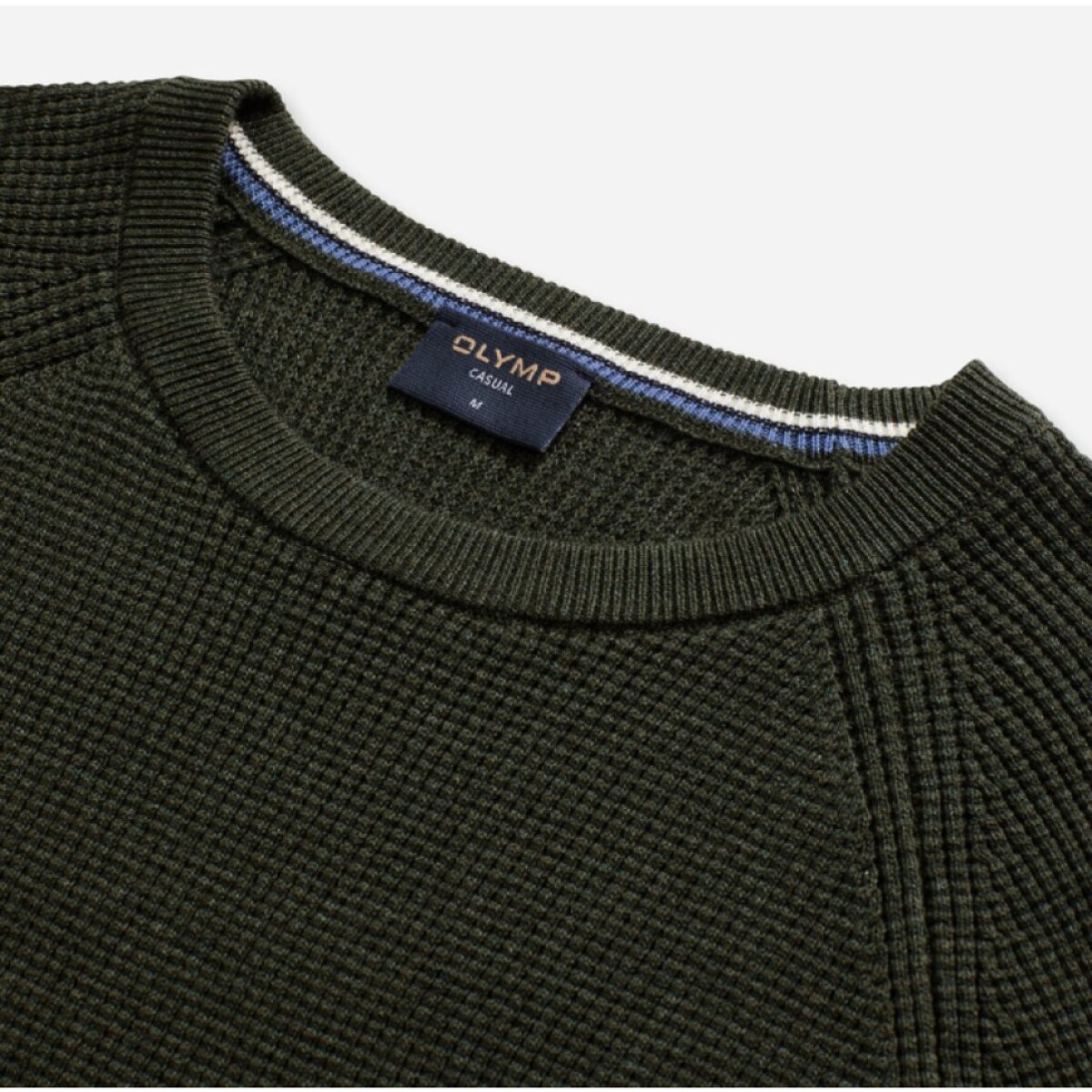 Pánsky tmavozelený bavlnený pulóver OLYMP