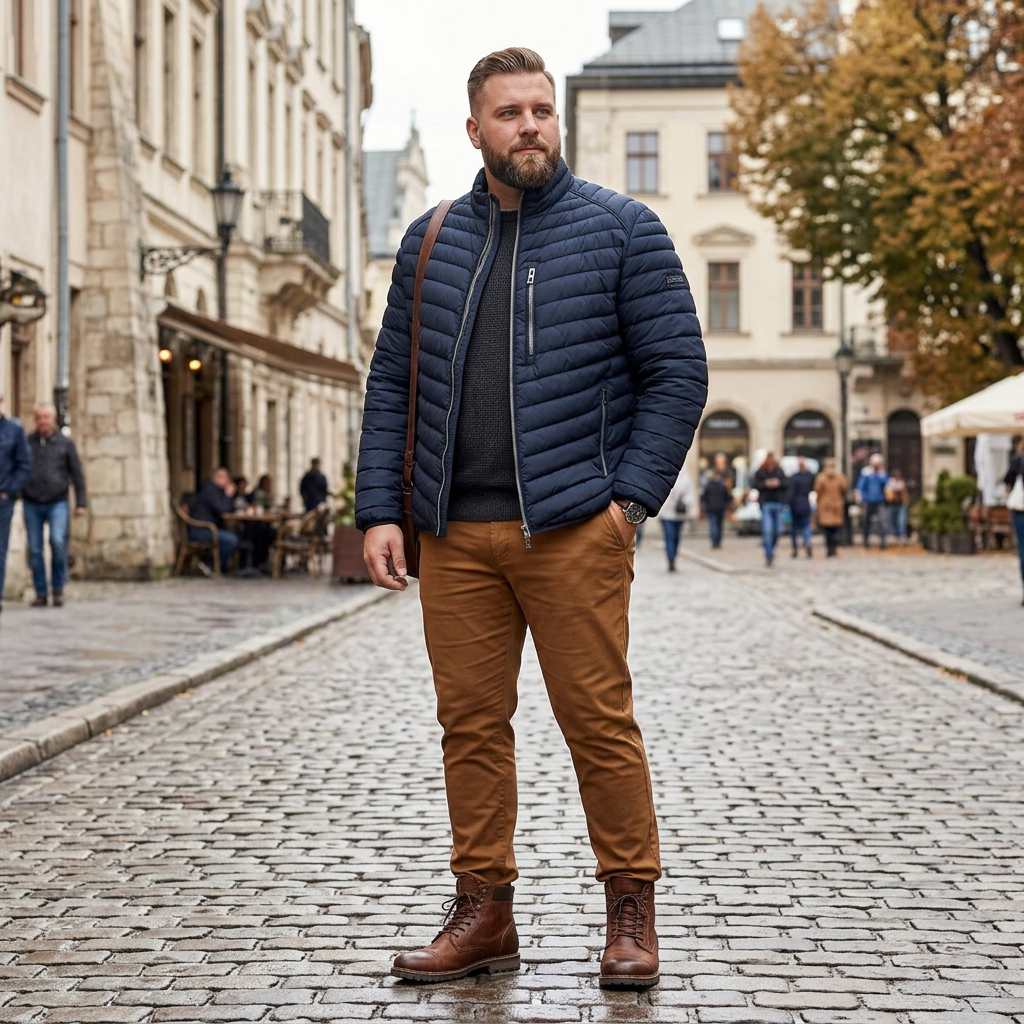 Pánska tmavomodrá prešívaná bunda CASA MODA Sorona