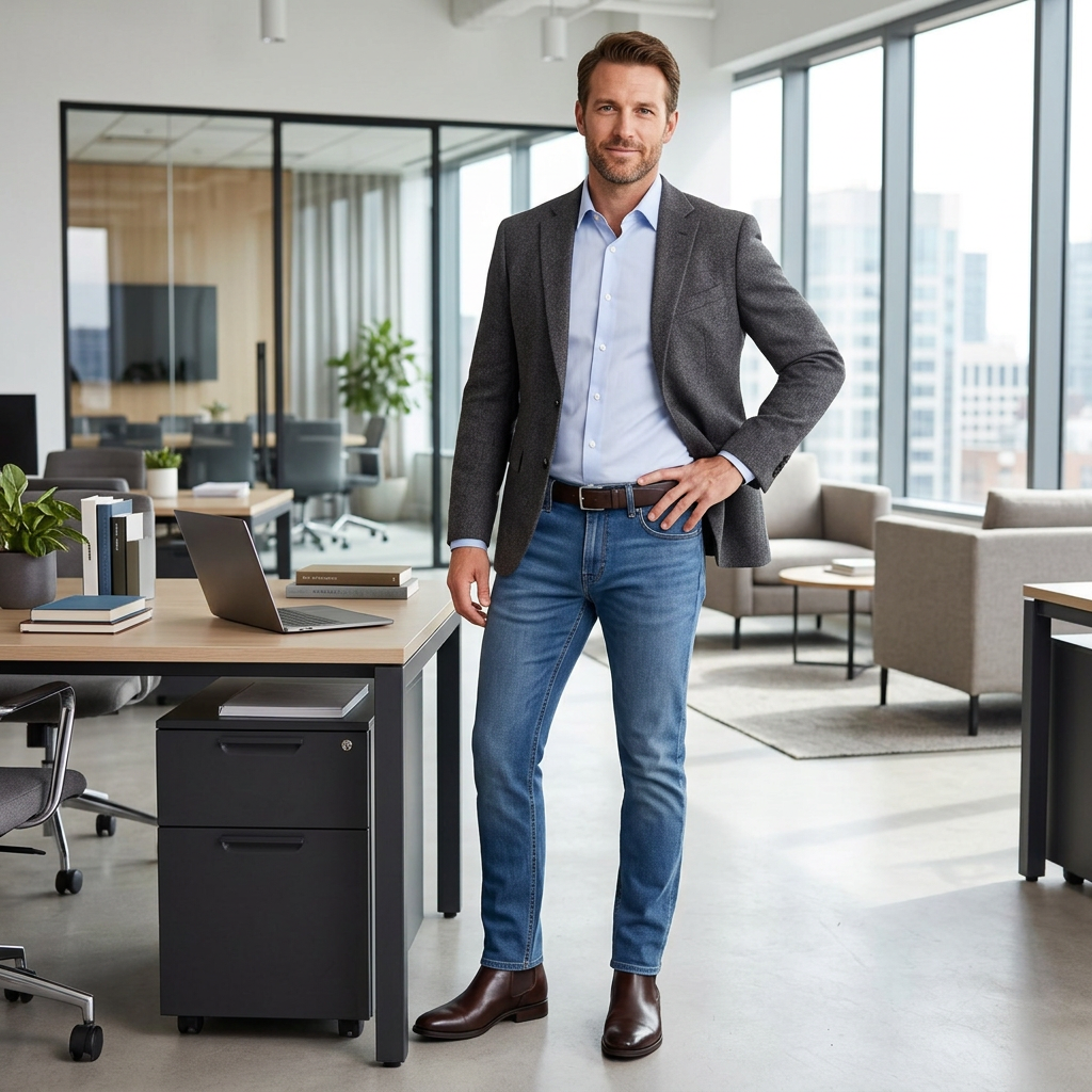 Pánske elastické Laser Denim džínsy ALBERTO tapered fit