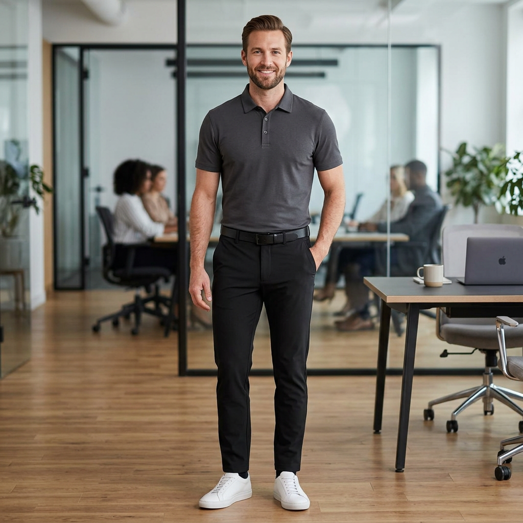 Pánske čierne funkčné chino nohavice Revolutional ALBERTO slim fit