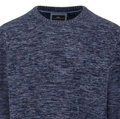 Pánsky modrý melírovaný bavlnený pulóver FYNCH-HATTON