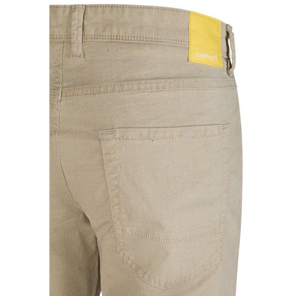 Pánske béžové bavlnené comfort-stretch nohavice HATTRIC modern fit