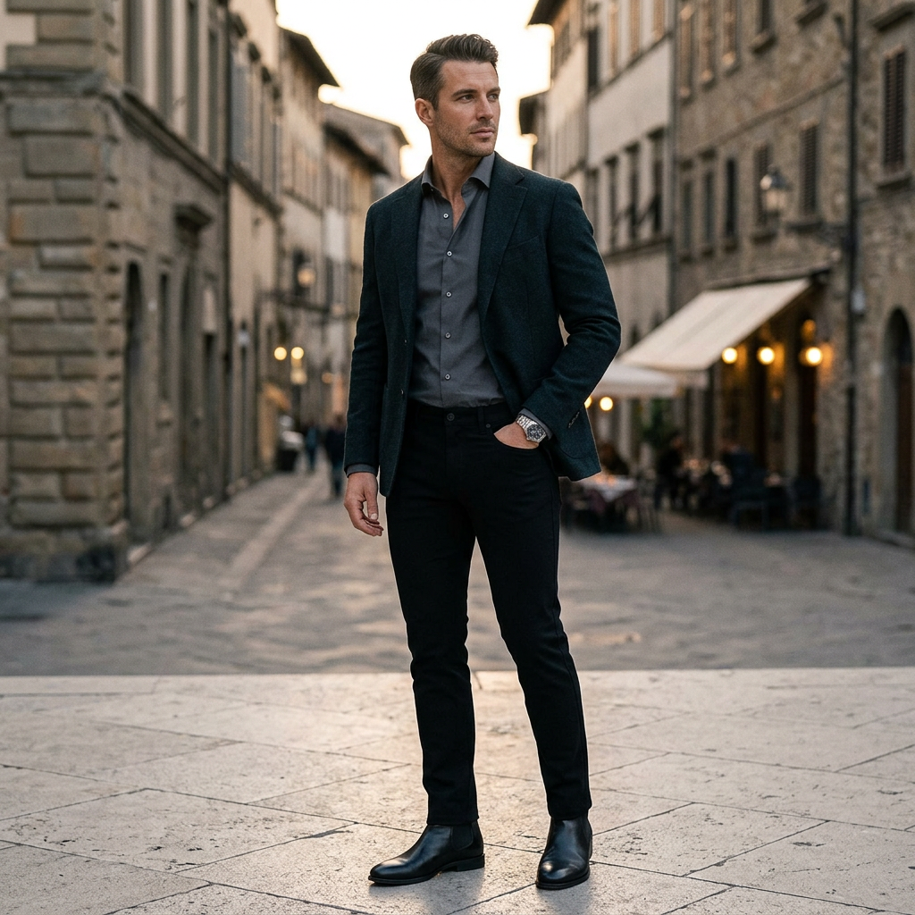 Pánske čierne funkčné Performance chino nohavice ALBERTO slim fit