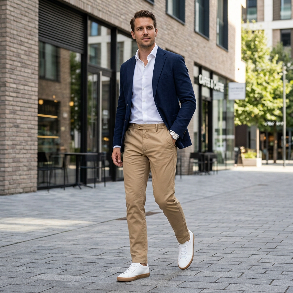 Pánske béžové Light chino nohavice ALBERTO regular fit