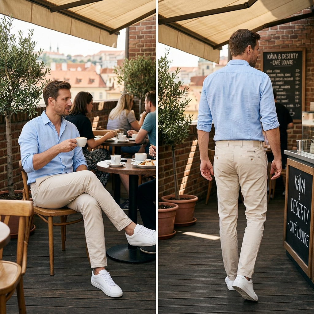 Pánske smotanové Hi-FLEX chino nohavice BRAX modern fit