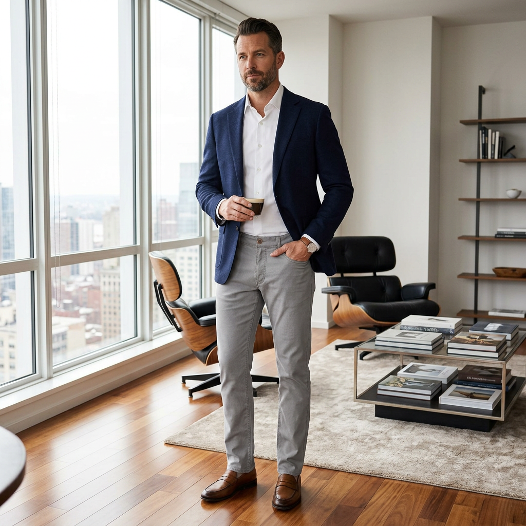 Pánske sivé comfort-stretch nohavice HATTRIC modern fit