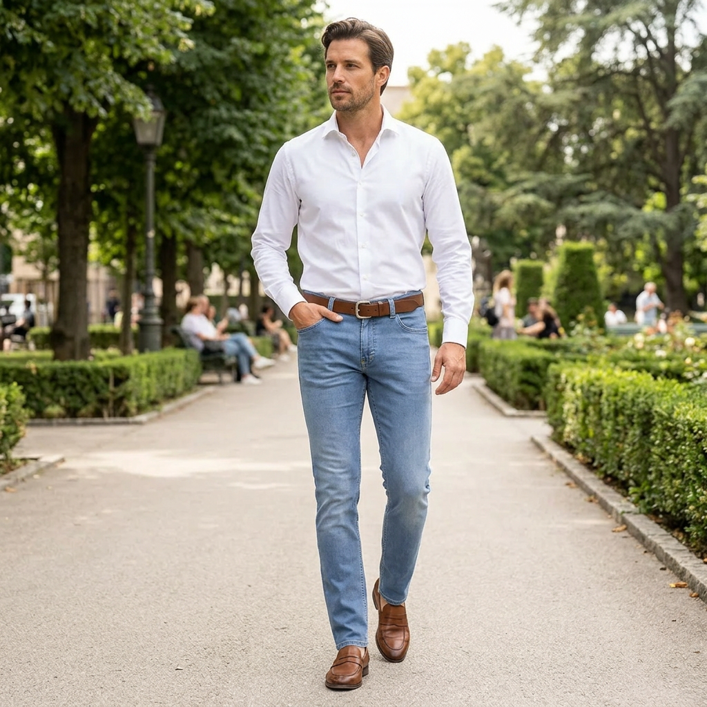 ALBERTO Pánske džínsy bavlna-tencel Regular Fit