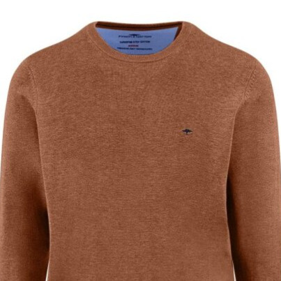 Pánsky karamelový bavlnený 3 Ply Cotton pulóver FYNCH-HATTON