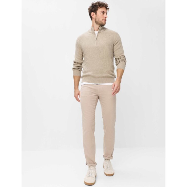 BRAX Cadiz béžové pánske nohavice Five-Pocket Regular Fit