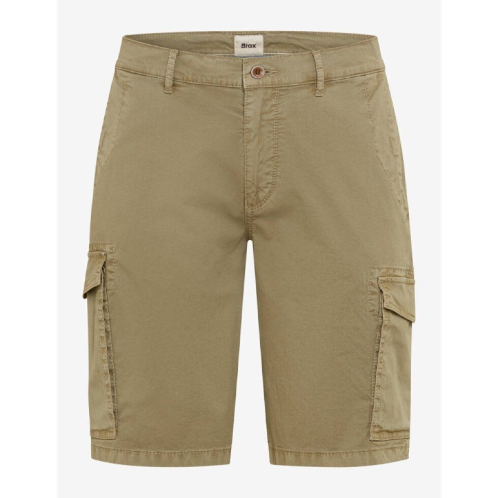 Pánske kaki bavlnené Triple Stone bermudy BRAX regular fit
