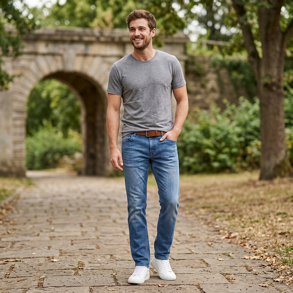 Pánske modré Super Stretch džínsy ALBERTO slim fit
