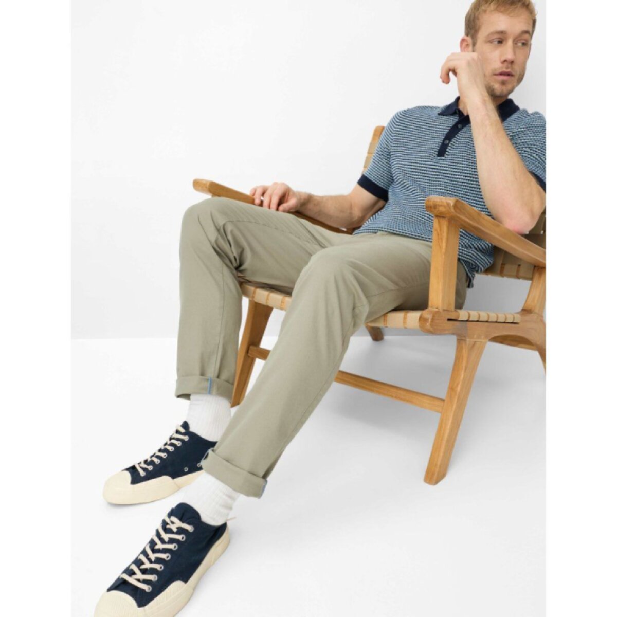 Pánske zelené Hi-FLEX chino nohavice BRAX modern fit