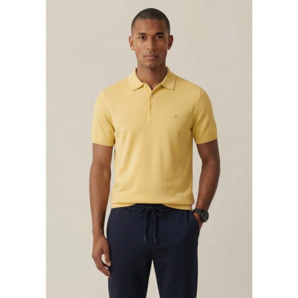 Pánska žltá Air Cotton polokošeľa FYNCH-HATTON