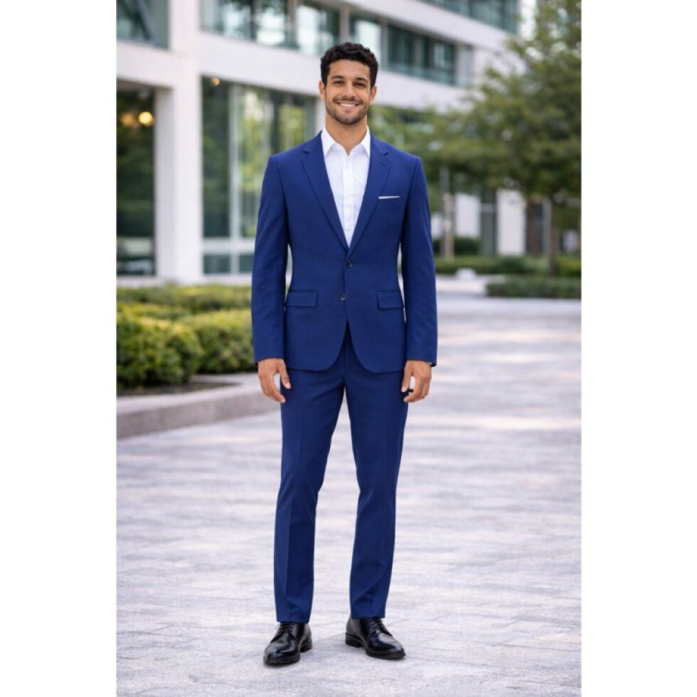 Pánsky kráľovsky modrý oblek CELIO slim fit