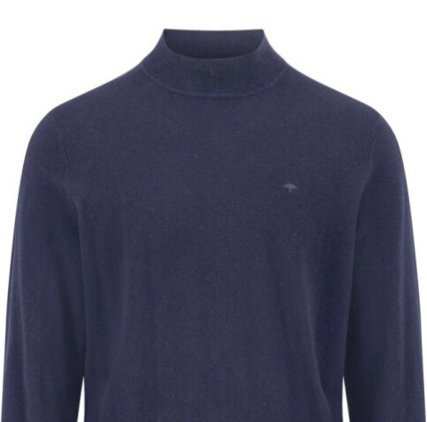 Pánsky modrý bavlnený polorolák s kašmírom FYNCH-HATTON