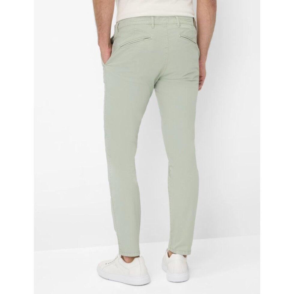 Pánske zelenkavé Triplestone flex chino nohavice BRAX slim fit