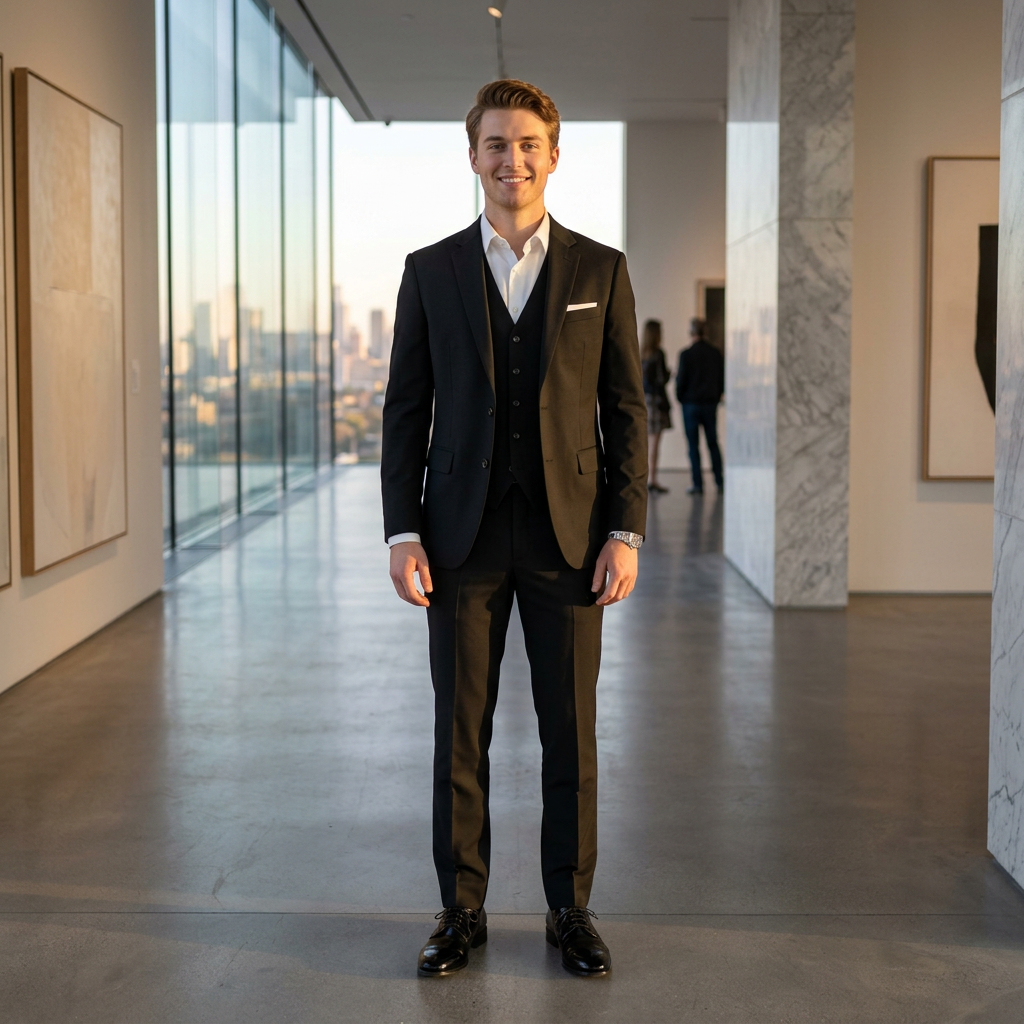 Pánsky čierny bi-stretch oblek CELIO slim fit