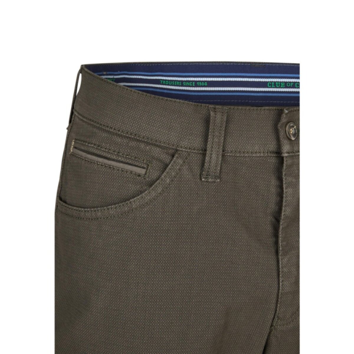 Pánske hnedé stretch bavlnené nohavice CLUB OF COMFORT regular fit