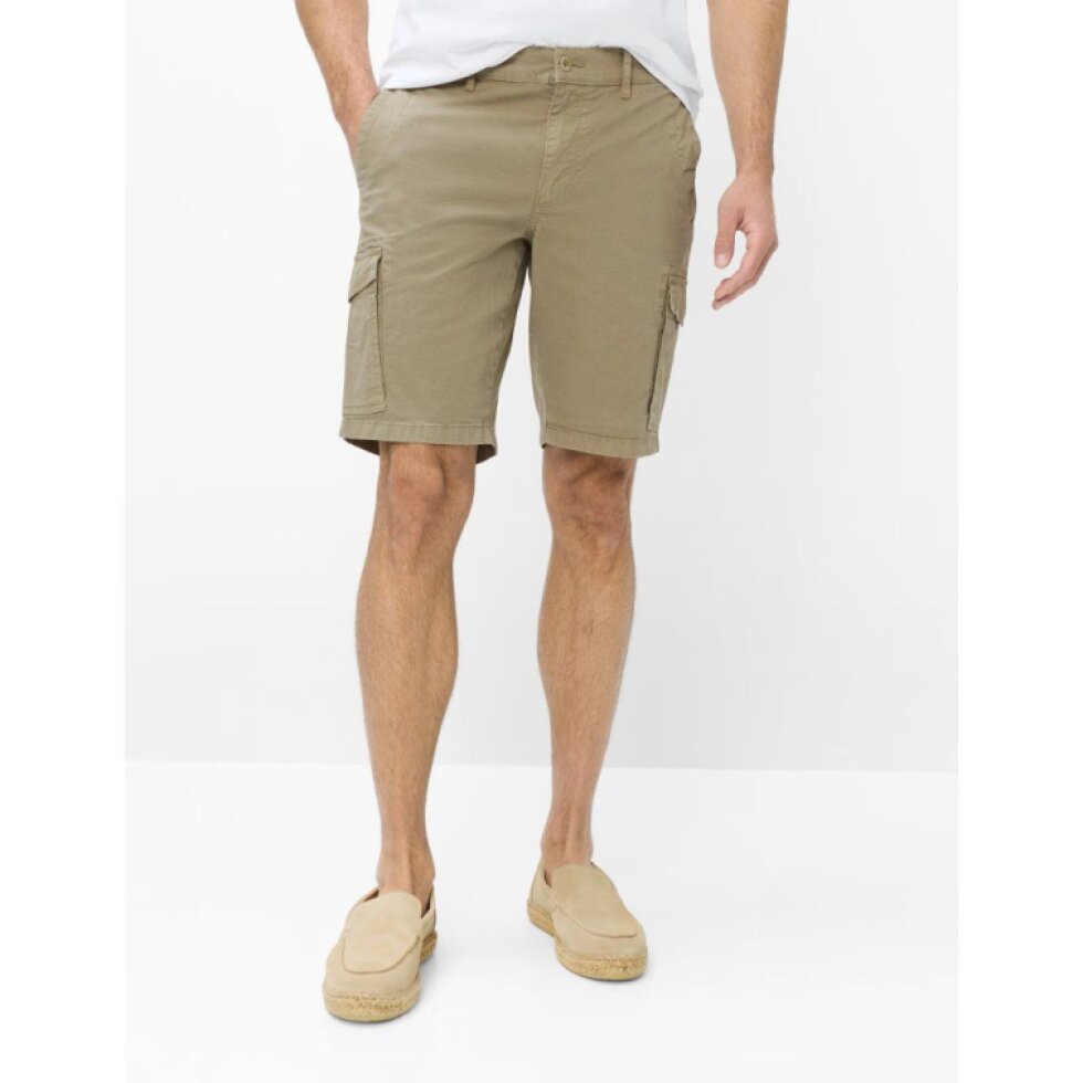 Pánske kaki bavlnené Triple Stone bermudy BRAX regular fit