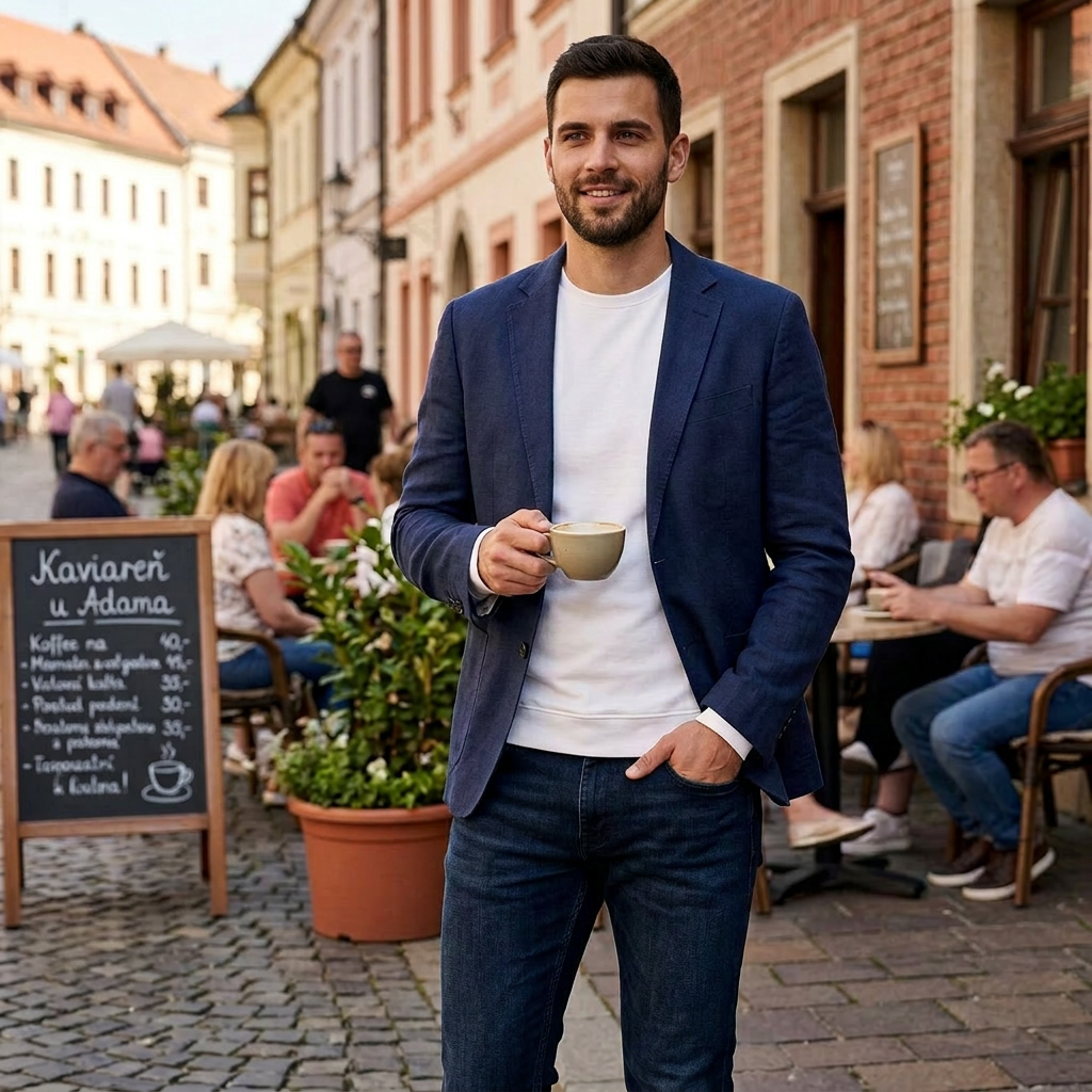 Pánske biele prémiové bavlnené tričko s patentom RAGMAN