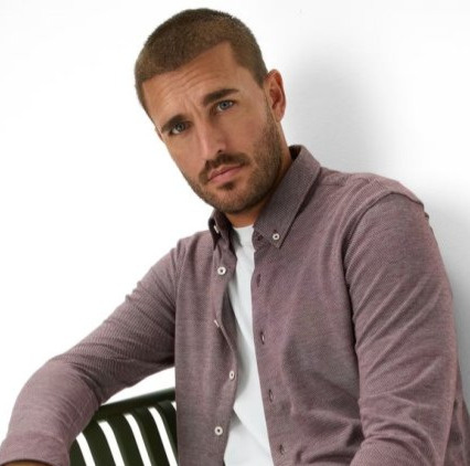 Pánska bordová jersey košeľa BRAX modern fit