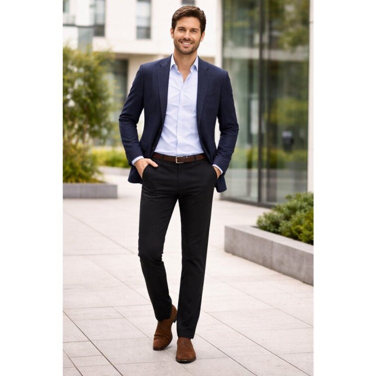 Pánske čierne elegantné nohavice DIGEL modern fit
