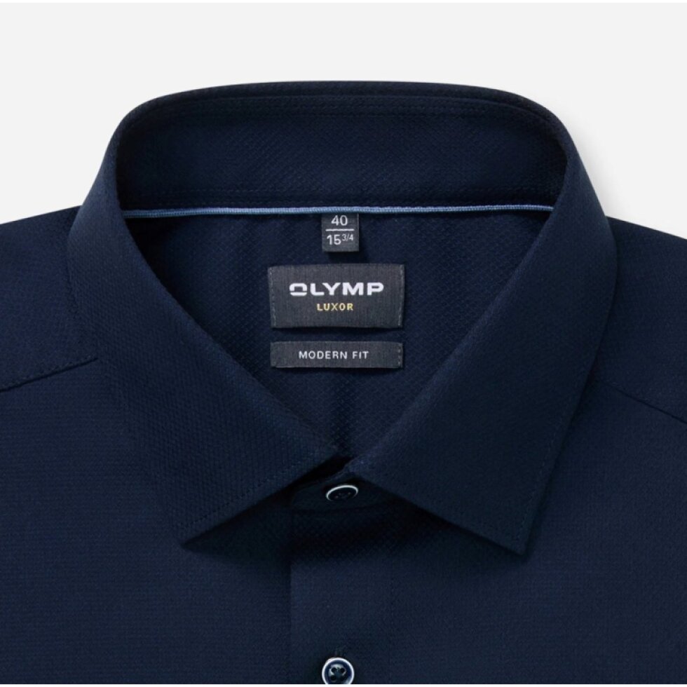 Pánska tmavomodrá košeľa NON-IRON Luxor OLYMP modern fit predĺžený rukáv