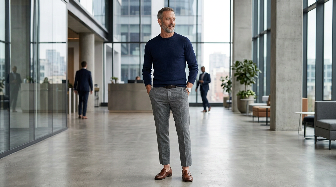 Pánske sivé chino nohavice Phil BRAX tapered fit
