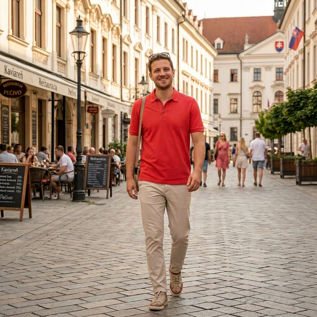 Pánska koralová Hi-FLEX Piqué polokošeľa BRAX