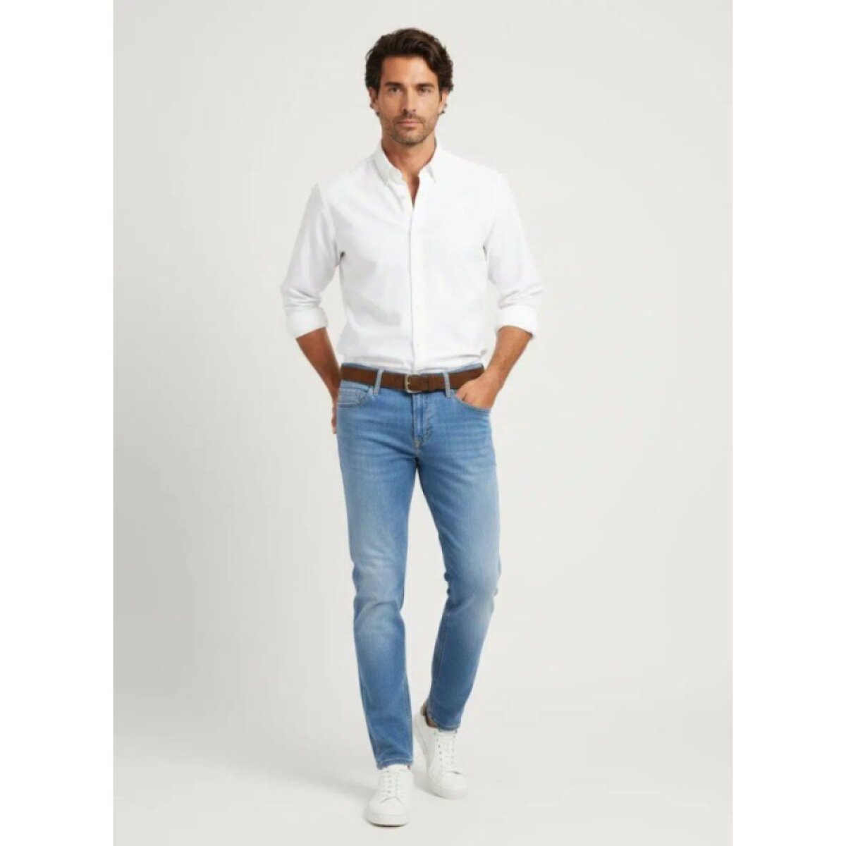 Pánske elastické Laser Denim džínsy ALBERTO tapered fit