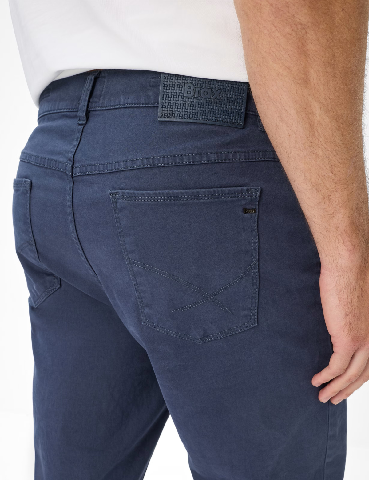 Pánske modré bavlnené nohavice s lyocellom BRAX regular fit