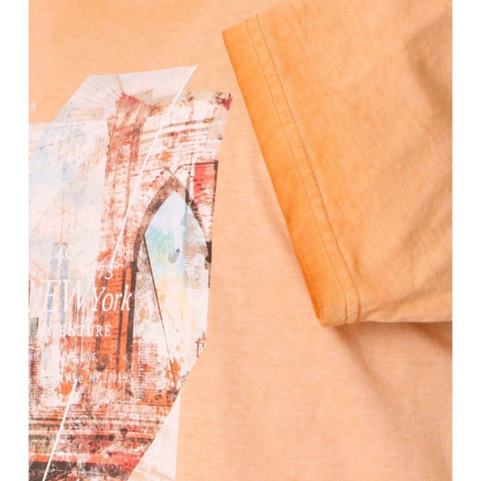 Pánske oranžové print tričko CASA MODA