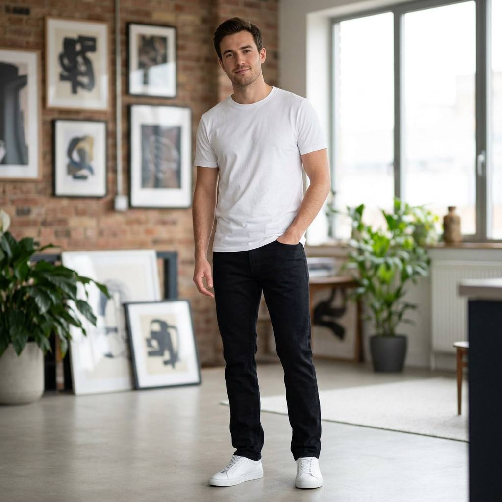 Pánske čierne Premium Business džínsy ALBERTO regular fit