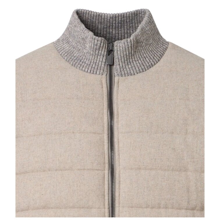 CASA MODA pánsky sivobéžový bundosveter z bavlnenej zmesi