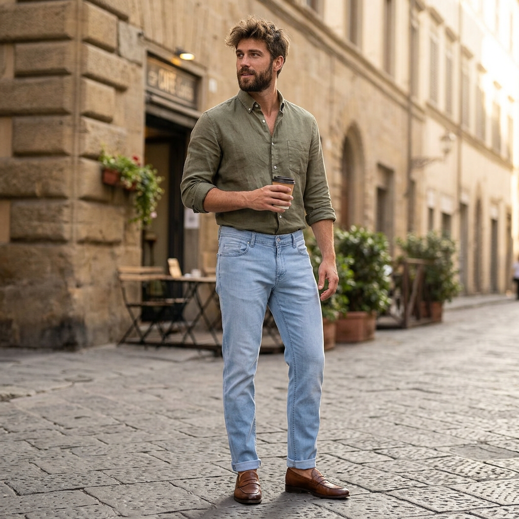 ALBERTO PIPE Tencel džínsy regular fit – svetlomodré
