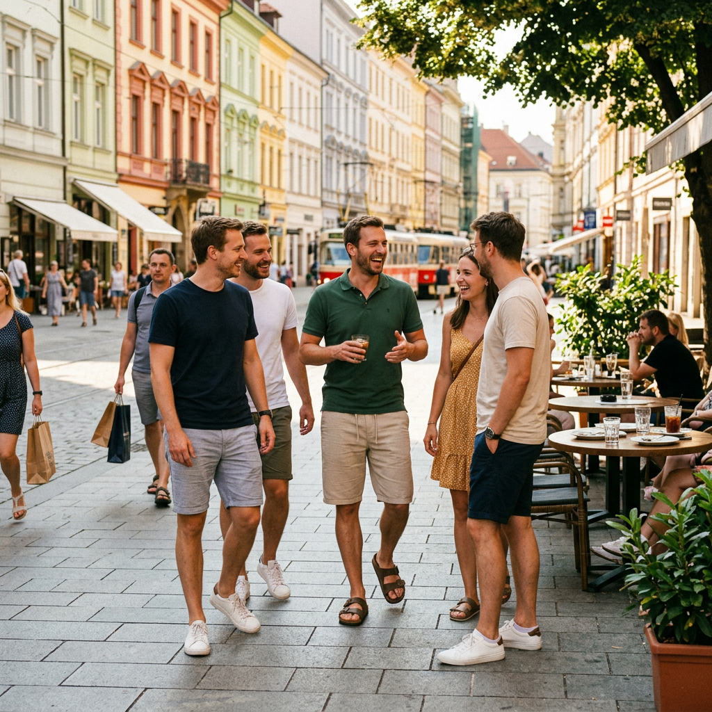 Pánske béžové bavlnené bermudy s ľanom HATTRIC