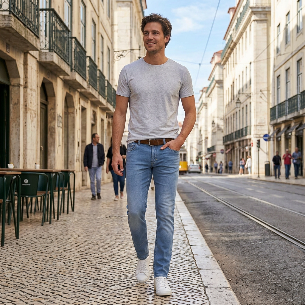 ALBERTO Pánske džínsy bavlna-tencel Regular Fit
