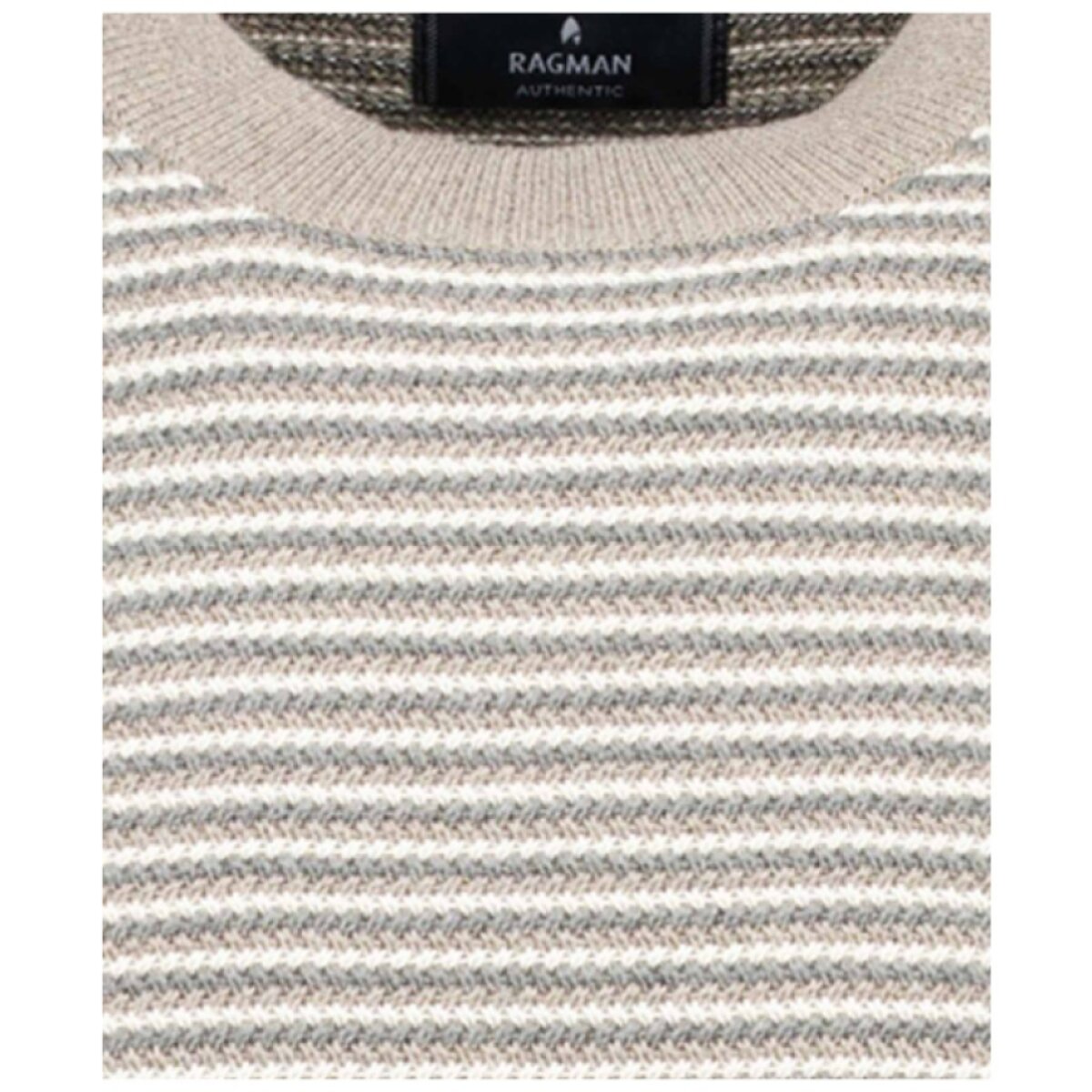 Pánsky bavlnený melanžovo hnedý pulóver RAGMAN