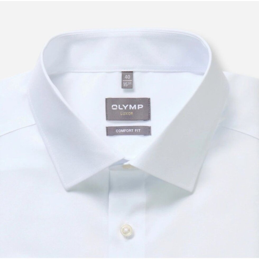 Pánska biela bavlnená NON IRON košeľa Luxor OLYMP comfort fit