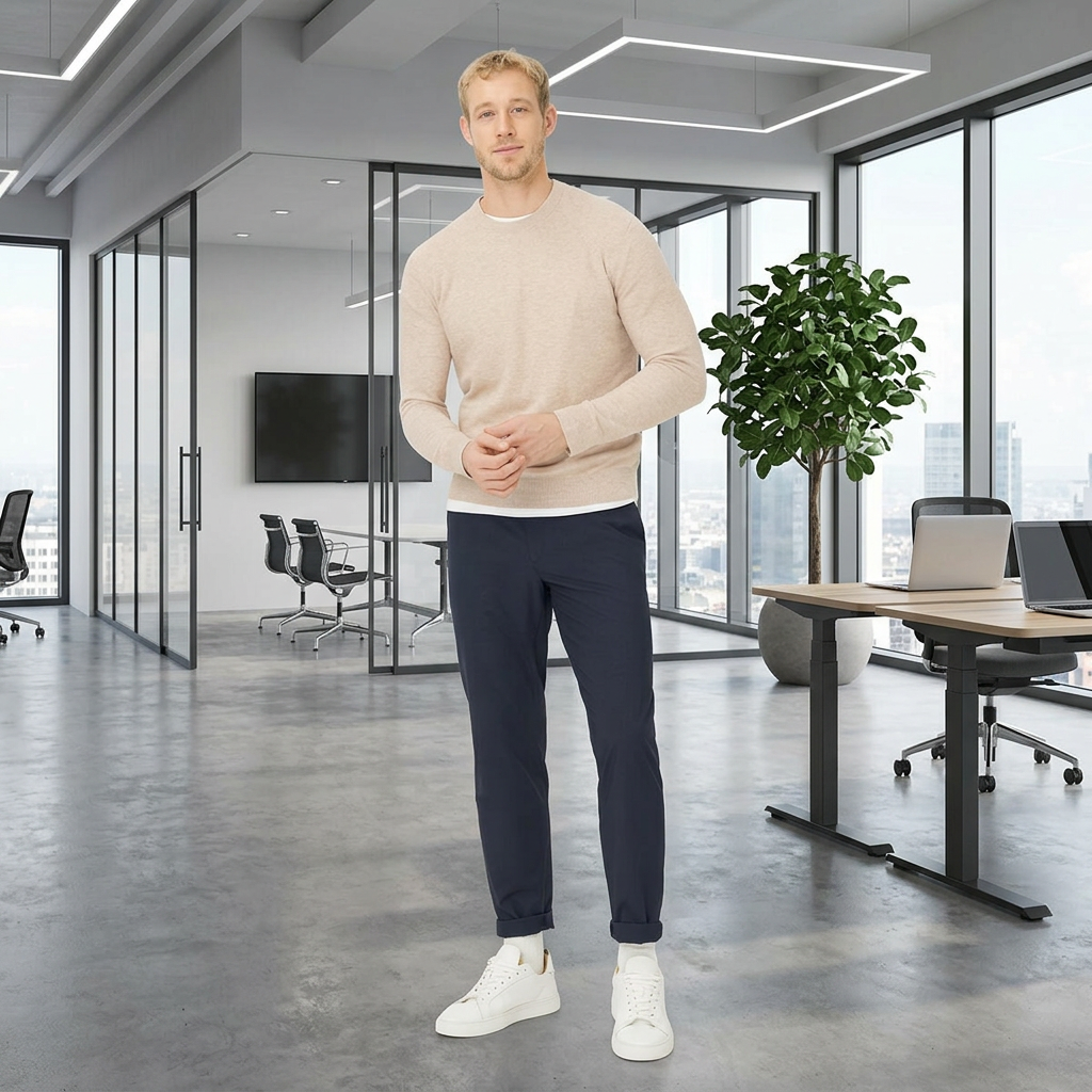 Pánske tmavomodré chino funkčné Performance nohavice BRAX tapered fit