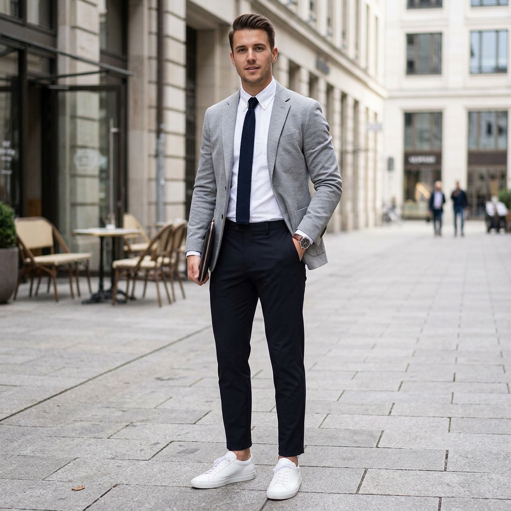Pánske modré funkčné chino nohavice Revolutional ALBERTO slim fit