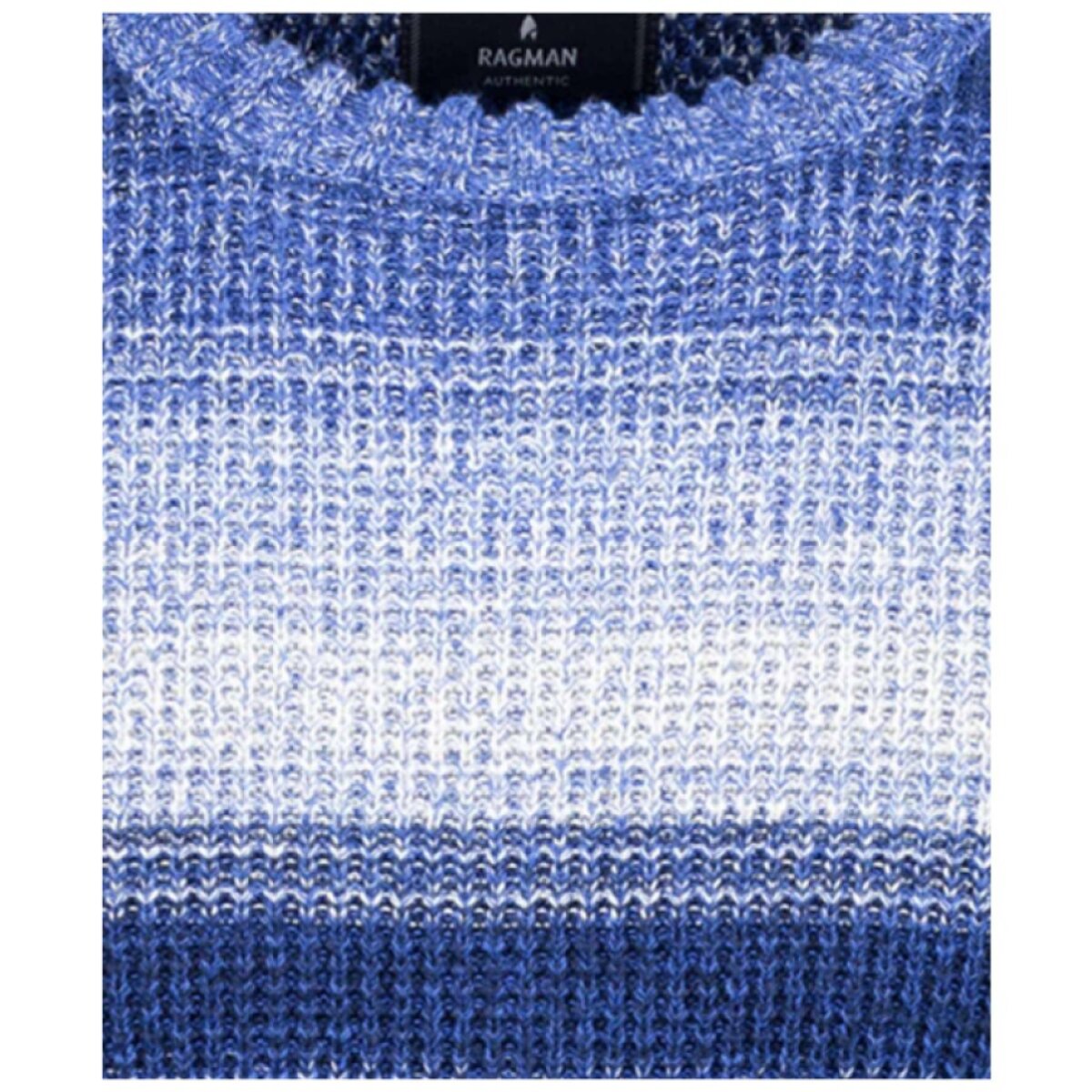Pánsky modrý bavlnený pruhovaný pulóver RAGMAN